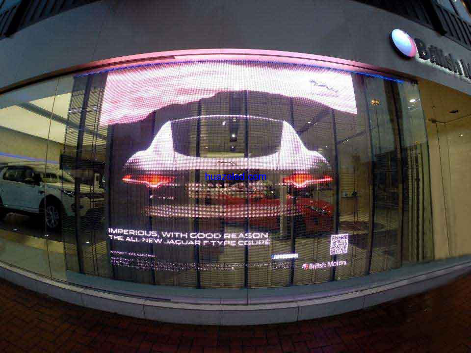汽车4S店透明LED显示屏广告
